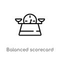 outline balanced scorecard vector icon. isolated black simple line element illustration from human resources concept. editable