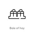 outline bale of hay vector icon. isolated black simple line element illustration from farming and gardening concept. editable Royalty Free Stock Photo