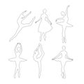 Outline Ballerinas vector set