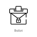 outline ballot vector icon. isolated black simple line element illustration from political concept. editable vector stroke ballot