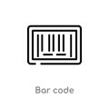 outline bar code vector icon. isolated black simple line element illustration from delivery and logistics concept. editable vector Royalty Free Stock Photo
