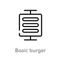 outline basic burger vector icon. isolated black simple line element illustration from business concept. editable vector stroke