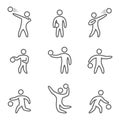 Outline basketball icons set Royalty Free Stock Photo