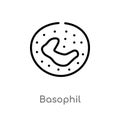 outline basophil vector icon. isolated black simple line element illustration from human body parts concept. editable vector