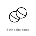outline bath salts bomb vector icon. isolated black simple line element illustration from beauty concept. editable vector stroke