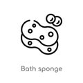 outline bath sponge vector icon. isolated black simple line element illustration from beauty concept. editable vector stroke bath