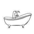 Outline bathtub icon