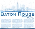 Outline Baton Rouge Louisiana City Skyline with Blue Buildings a