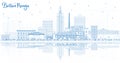 Outline Baton Rouge Louisiana City Skyline with Blue Buildings a