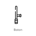 outline baton vector icon. isolated black simple line element illustration from law and justice concept. editable vector stroke