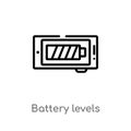 outline battery levels vector icon. isolated black simple line element illustration from technology concept. editable vector