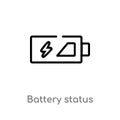 outline battery status vector icon. isolated black simple line element illustration from technology concept. editable vector