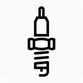 Outline beautiful spark plug vector icon