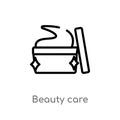 outline beauty care vector icon. isolated black simple line element illustration from general-1 concept. editable vector stroke