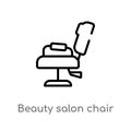 outline beauty salon chair vector icon. isolated black simple line element illustration from beauty concept. editable vector