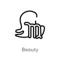 outline beauty vector icon. isolated black simple line element illustration from zodiac concept. editable vector stroke beauty