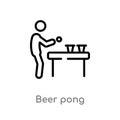 outline beer pong vector icon. isolated black simple line element illustration from activities concept. editable vector stroke Royalty Free Stock Photo