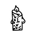 beeswax candle line vector doodle simple icon