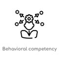 outline behavioral competency vector icon. isolated black simple line element illustration from human resources concept. editable