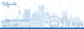 Outline Belgrade Serbia City Skyline with Blue Buildings. Vector Illustration. Belgrade Cityscape with Landmarks