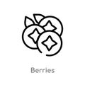 outline berries vector icon. isolated black simple line element illustration from fruits concept. editable vector stroke berries