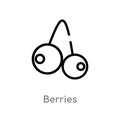 outline berries vector icon. isolated black simple line element illustration from thanksgiving concept. editable vector stroke