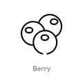 outline berry vector icon. isolated black simple line element illustration from fruits concept. editable vector stroke berry icon