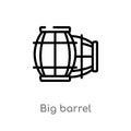 outline big barrel vector icon. isolated black simple line element illustration from nautical concept. editable vector stroke big Royalty Free Stock Photo