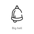 outline big bell vector icon. isolated black simple line element illustration from nautical concept. editable vector stroke big Royalty Free Stock Photo