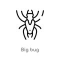 outline big bug vector icon. isolated black simple line element illustration from animals concept. editable vector stroke big bug Royalty Free Stock Photo