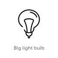 outline big light bulb vector icon. isolated black simple line element illustration from technology concept. editable vector Royalty Free Stock Photo