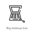 outline big makeup box vector icon. isolated black simple line element illustration from beauty concept. editable vector stroke Royalty Free Stock Photo