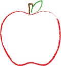 Outline of a big red apple