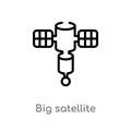 outline big satellite vector icon. isolated black simple line element illustration from astronomy concept. editable vector stroke Royalty Free Stock Photo