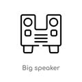 outline big speaker vector icon. isolated black simple line element illustration from party concept. editable vector stroke big Royalty Free Stock Photo