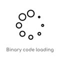 outline binary code loading vector icon. isolated black simple line element illustration from user interface concept. editable Royalty Free Stock Photo