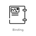 outline binding vector icon. isolated black simple line element illustration from education concept. editable vector stroke