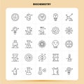 OutLine 25 Biochemistry Icon set. Vector Line Style Design Black Icons Set. Linear pictogram pack. Web and Mobile Business ideas