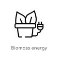 outline biomass energy vector icon. isolated black simple line element illustration from general-1 concept. editable vector stroke