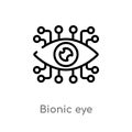 outline bionic eye vector icon. isolated black simple line element illustration from artificial intellegence concept. editable