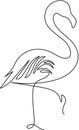 Outline black icon of flamingo