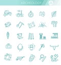 Archeology line icons set. Vector symbols. Archeology collection Royalty Free Stock Photo