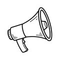 Outline black megaphone with transparent background and minimalist design Royalty Free Stock Photo