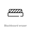 outline blackboard eraser vector icon. isolated black simple line element illustration from education concept. editable vector Royalty Free Stock Photo
