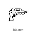 outline blaster vector icon. isolated black simple line element illustration from future technology concept. editable vector