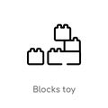 outline blocks toy vector icon. isolated black simple line element illustration from toys concept. editable vector stroke blocks Royalty Free Stock Photo