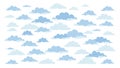 Outline Blue Clouds, Light & Airy Sky Pattern, vector design Generative AI Royalty Free Stock Photo