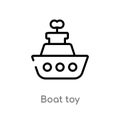 outline boat toy vector icon. isolated black simple line element illustration from toys concept. editable vector stroke boat toy Royalty Free Stock Photo