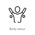outline body odour vector icon. isolated black simple line element illustration from hygiene concept. editable vector stroke body