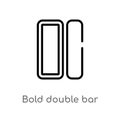 outline bold double bar line vector icon. isolated black simple line element illustration from music and media concept. editable
